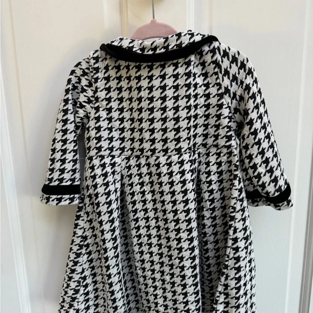NWOT Rare Editions 2T Girls White & Black Houndstooth Formal Button Down Jacket